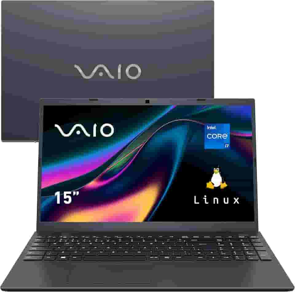 Notebook VAIO FE15, Intel Core i7 12th, 16GB 512GB SSD, Tela 15,6'' Full HD Antirreflexo, Linux - Cinza Grafite, VJFE54F11XB2731H