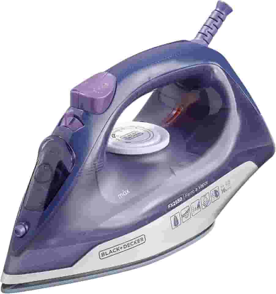 BLACK+DECKER Ferro de Passar Roupa à Seco ou à Vapor, Com Base Ceramic Gliss, Potência de 2000W, Modelo FX2550, 220V
