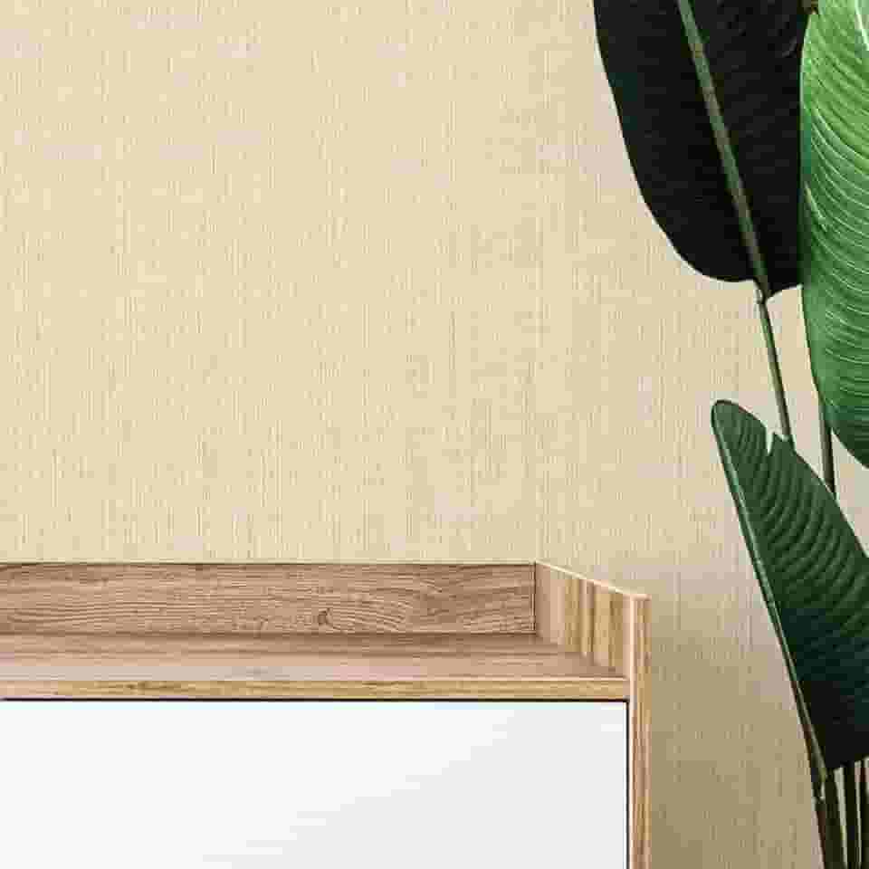 Papel De Parede Adesivo Linho Tons Bege Rolo 5m