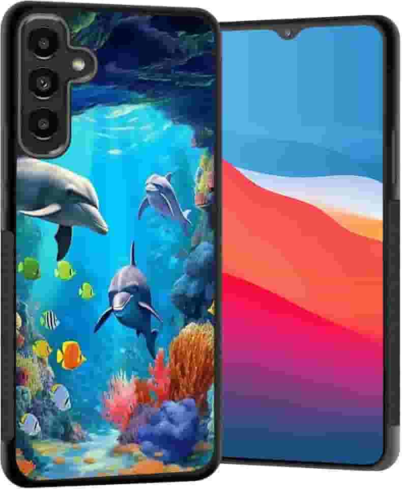 Capa para Galaxy A16 5G, capa protetora fina com arquitetura antiarranhões TPU à prova de choque para Samsung Galaxy A16 5G 6,7 polegadas 2024, golfinhos do mundo subaquático