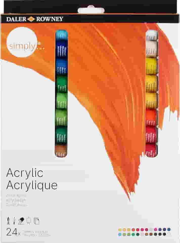 DALER ROWNEY Simply, Acrílico em Tubo de 12ml, 24 Cores