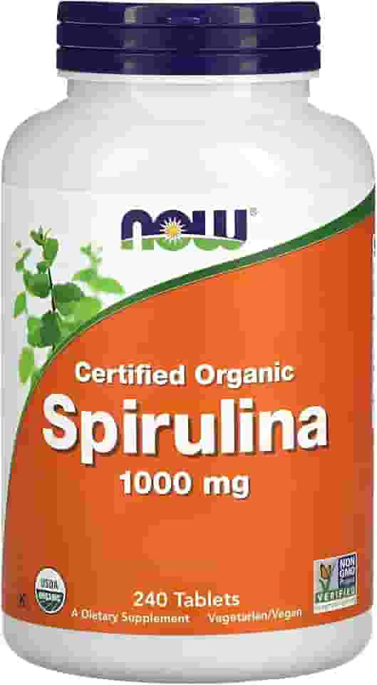 NOW Foods Spirulina 1000 mg 240 Tablets Importado