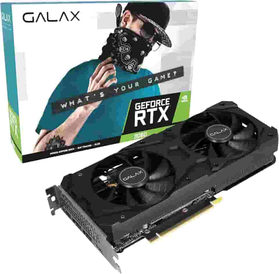 Placa de Vídeo GALAX - GeForce RTX 3060, 1-Click OC, LHR, 12GB GDDR6, DLSS, Ray Tracing