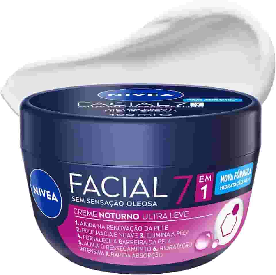 NIVEA Creme Facial Noturno - O potinho noturno dos queridinhos da hidratação facial, auxilia a renovação celular e hidrata profundamente a pele enquanto você dorme - 100g