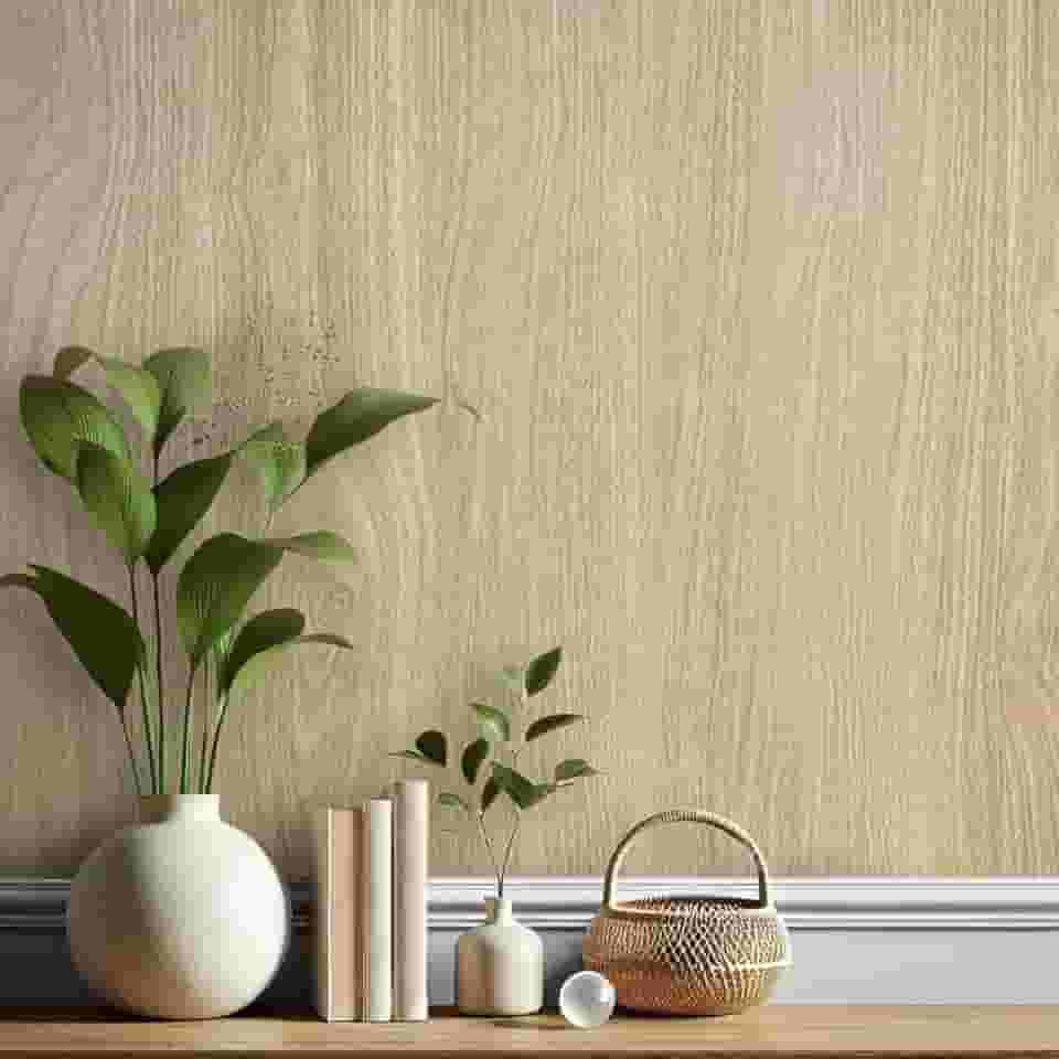 Papel de Parede Madeira Adesivo para Sala Quarto Banheiro 5m x 45cm (Madeira Vinhático)