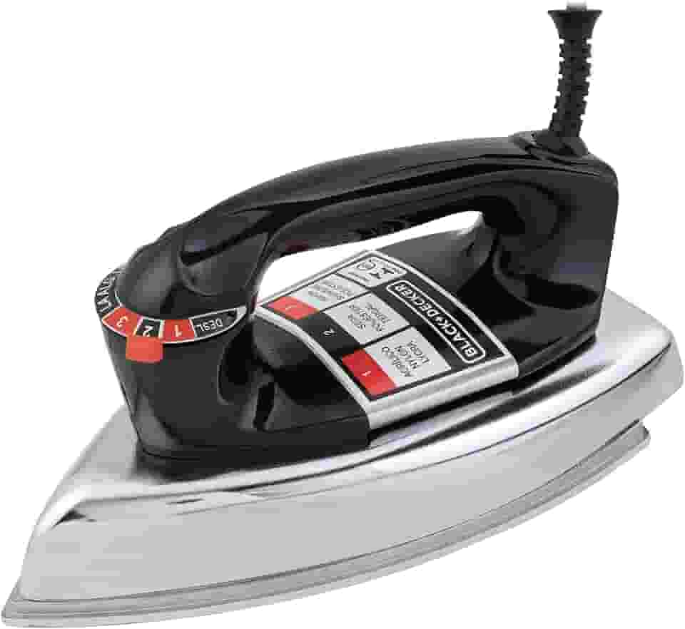 BLACK+DECKER Ferro de Passar Roupa a Seco, Metálico Preto, Modelo VFA1110XM6, 220V