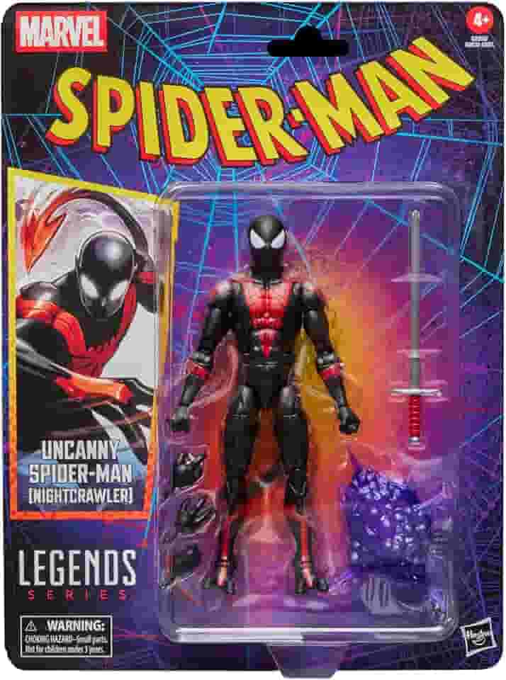Marvel Legends Series Uncanny Spider-Man (Nightcrawler), Retro Cardback Comics Collectible 6-Inch Scale Action Figure