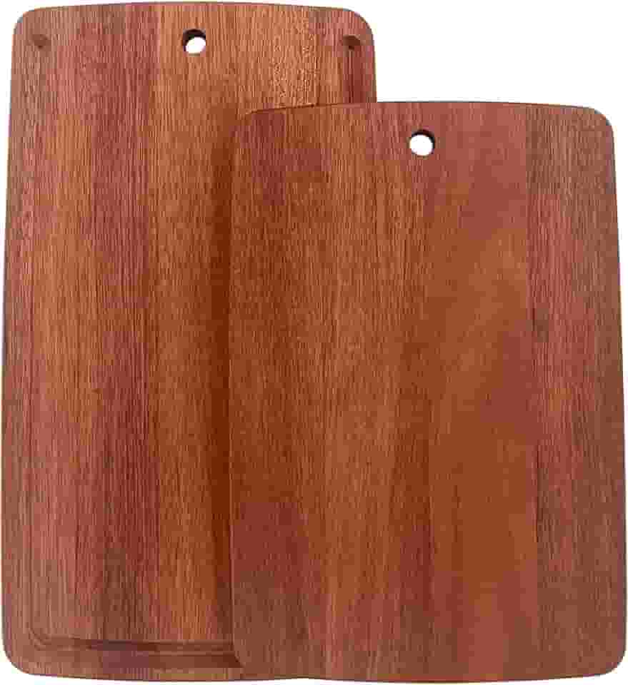 Tábua de Carne Churrasco Madeira Jatobá 2 Peças c/Brancal Acabamento Óleo para Servir Profissional