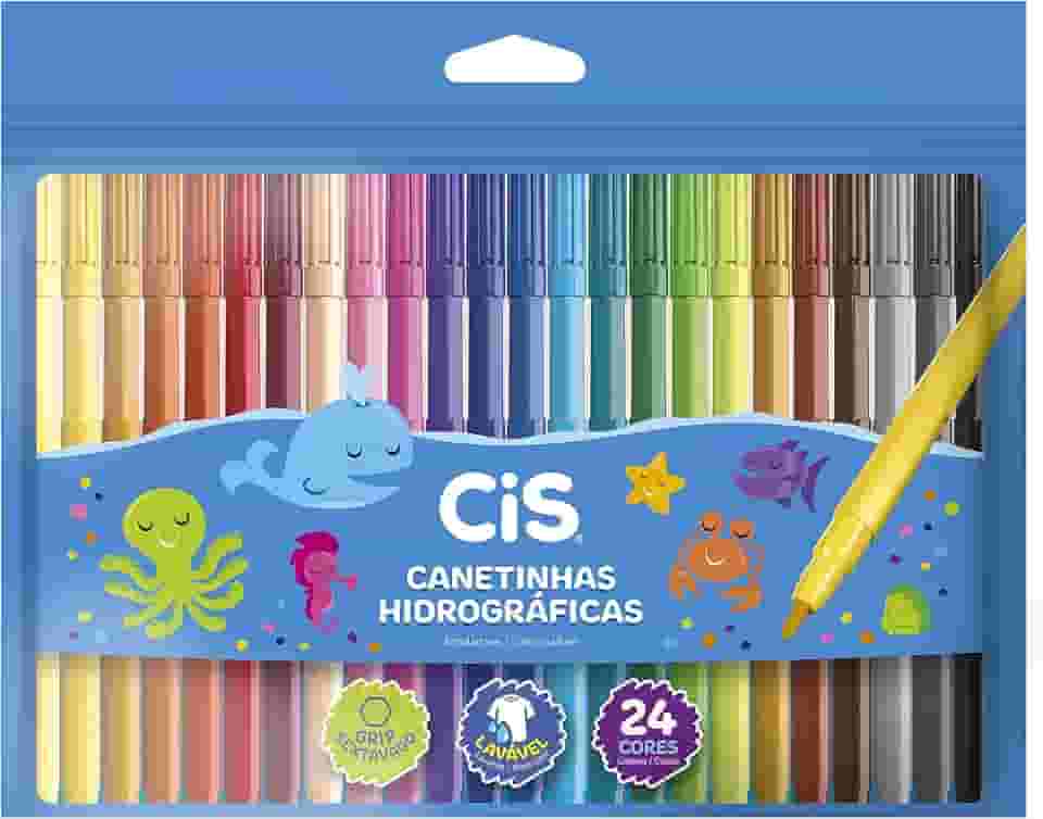 Caneta hidrográfica Color 48.6104 com 24 cores Cis