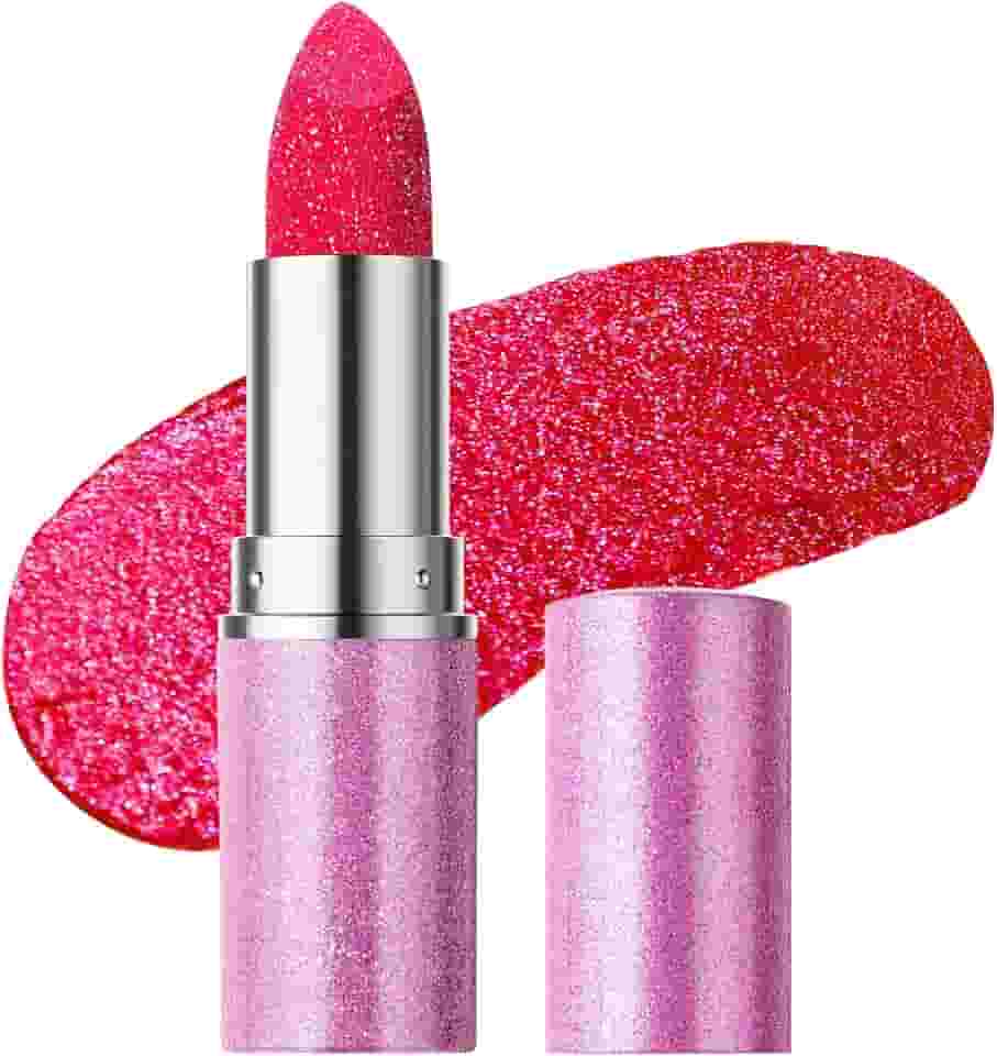 Erinde Batom com brilho brilhante, batom cremoso cintilante de diamante pérola, batons hidratantes com acabamento brilhante com textura cremosa, mancha labial metálica de alta pigmentação de longa