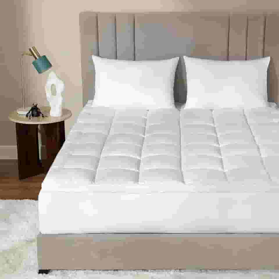 CirclesHome Colchão – Colchão King Size com âncoras antiderrapantes – 100% algodão preenchido com enchimento alternativo – sensação macia, confortável, respirável e auxilia no alívio das costas