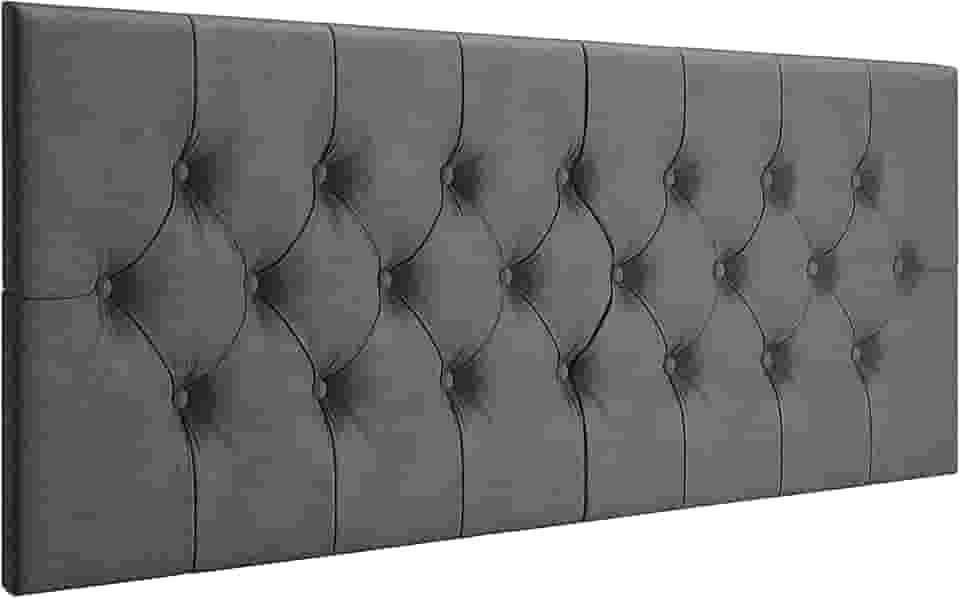 Cabeceira Estofada Captonê Suspensa Para Cama Box Casal 1,40 Suede (Grafite)