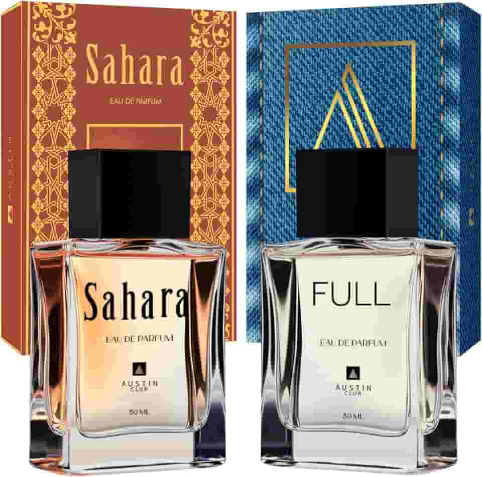 Perfume Masculino Arabe Kit Com 2: Sahara E Full Oriental Amadeirado Longa Duração Eau De Parfum 50ml Cada