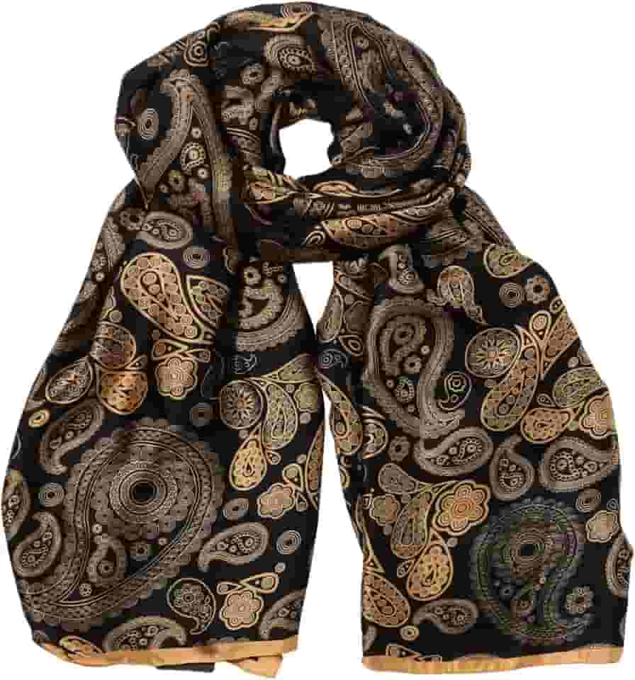 Bestshe Cachecol longo para mulheres, seda, floral, grande, leve, acetinado, protetor solar, xale