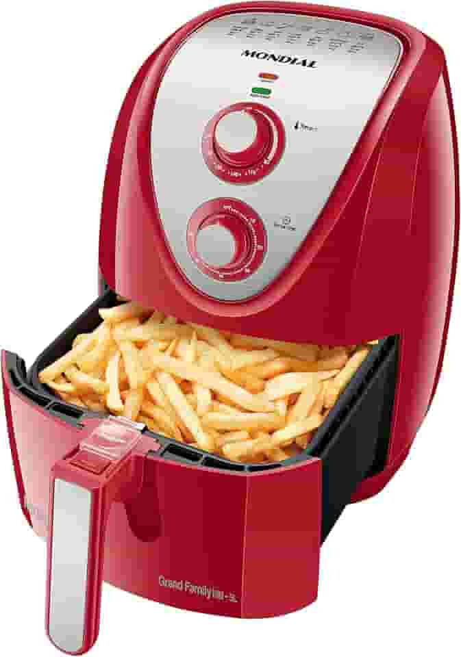 MONDIAL Fritadeira Sem Óleo Air Fryer 5L, Vermelho/Inox, 1900W, 220V - AFN-50-RI