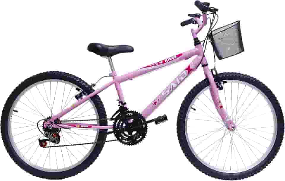 Bicicleta Aro 24 Feminina 18 Marchas Saidx Quadro em Aço Freio V-Brake