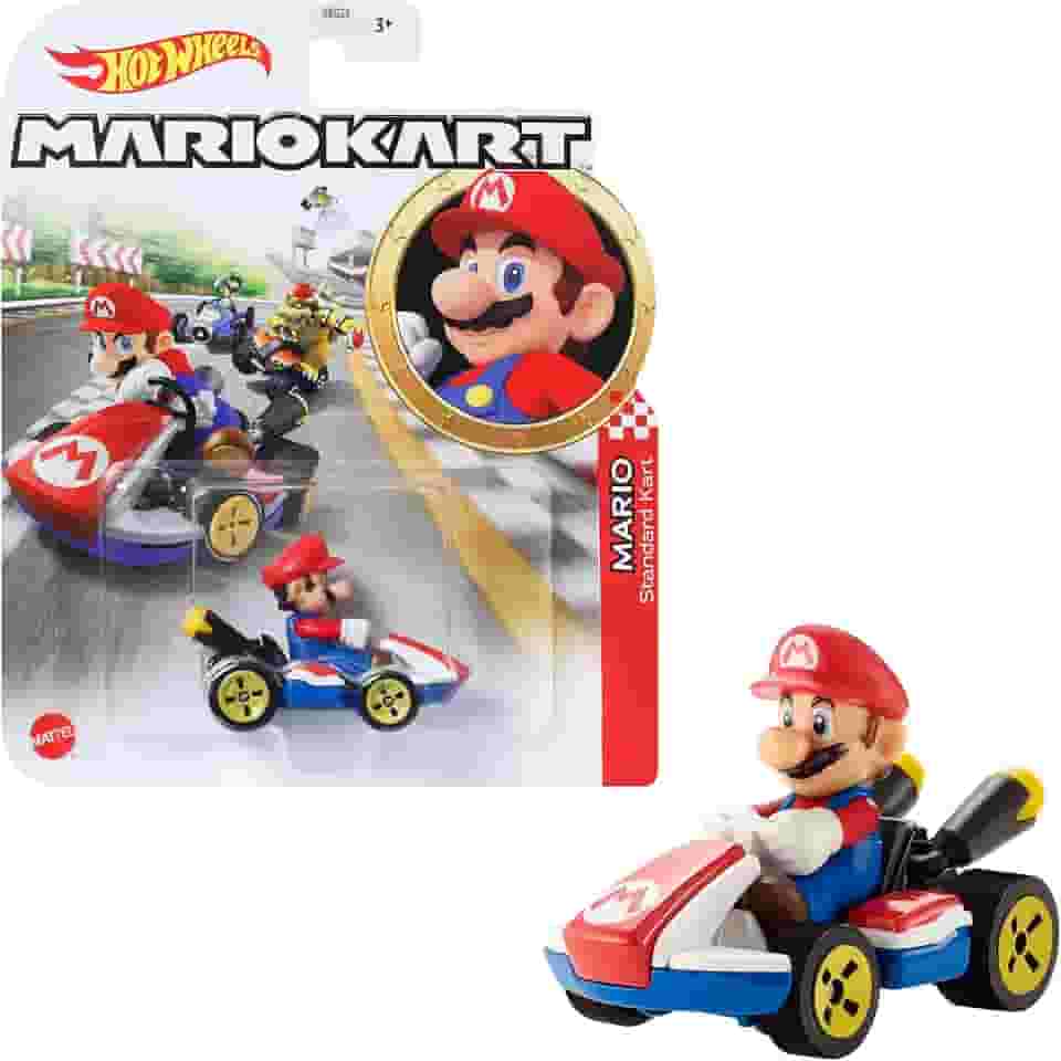 Hot Wheels Mario Kart Veículo de Brinquedo Coleção de Personagens Surpresa para crianças a partir de 3 anos