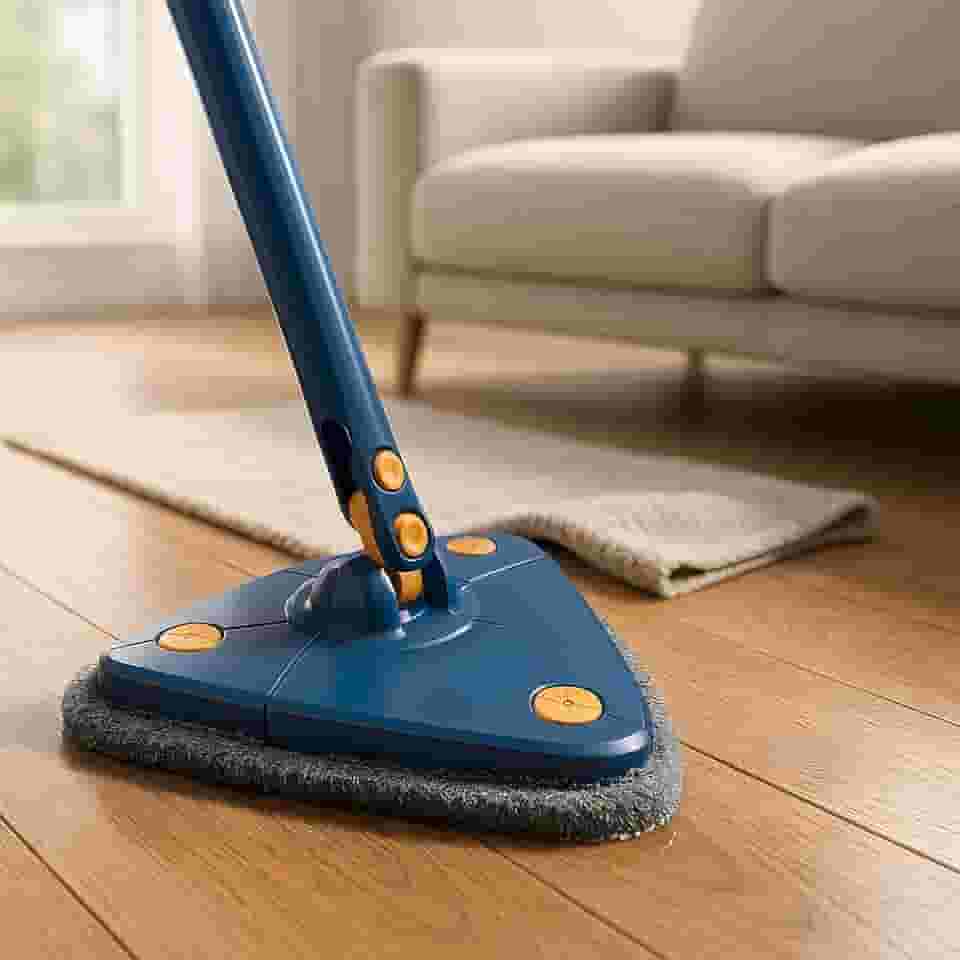 Mop Triangular 360° Giratório, Esfregão De Limpeza Para Piso, Vidro E Parede, Microfibra, Ajustável E Sem Molhar As Mãos, Marca VARENZIA