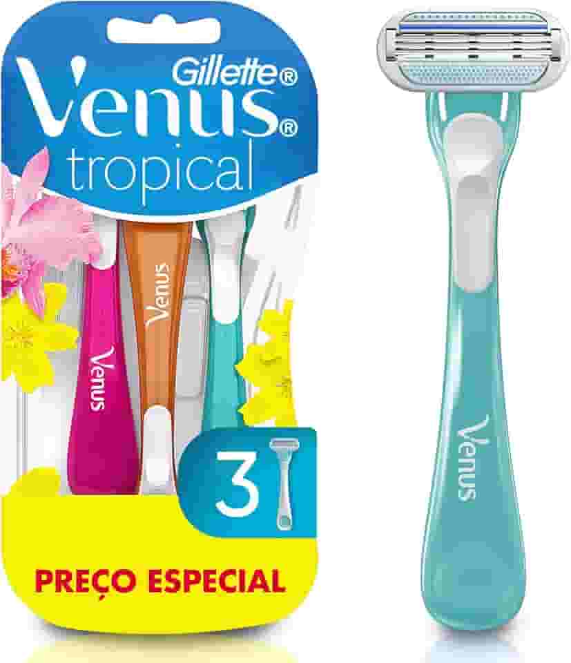 Gillette Venus Aparelho de Depilação Descartável Tropical com Aloe, 3 Unidades