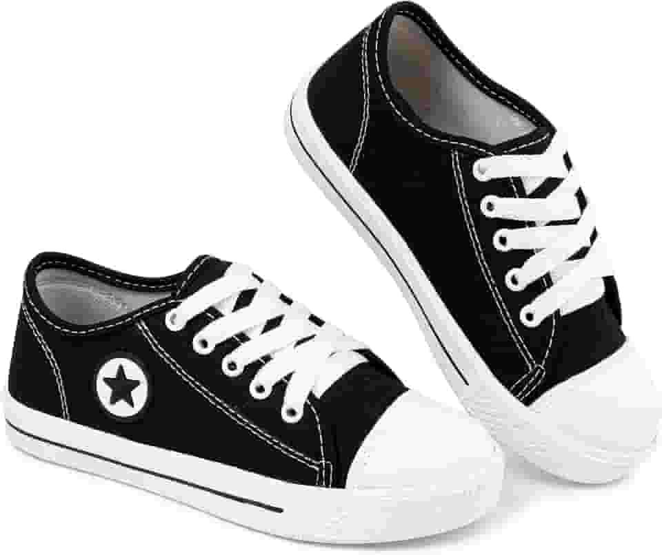 Tênis Infantil Clássico Star em Lona Preto, Escola Aulas Brincar, Leve Confortável, 20 a 34