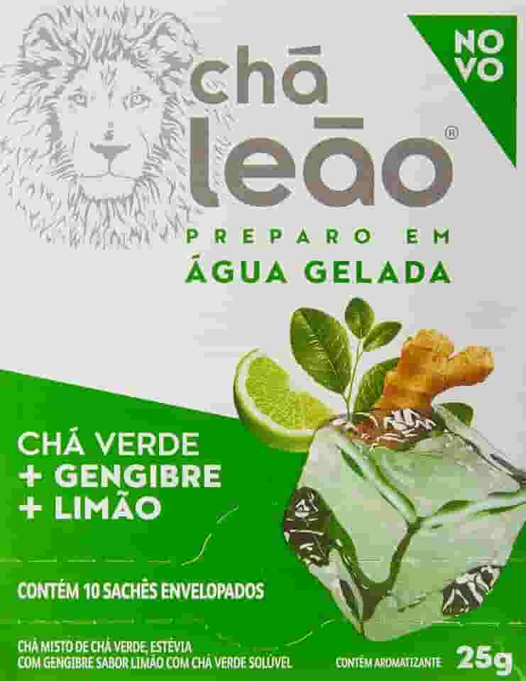 Leão Chá Gelado Chá Verde Gengibre E Limão 10 Sachês