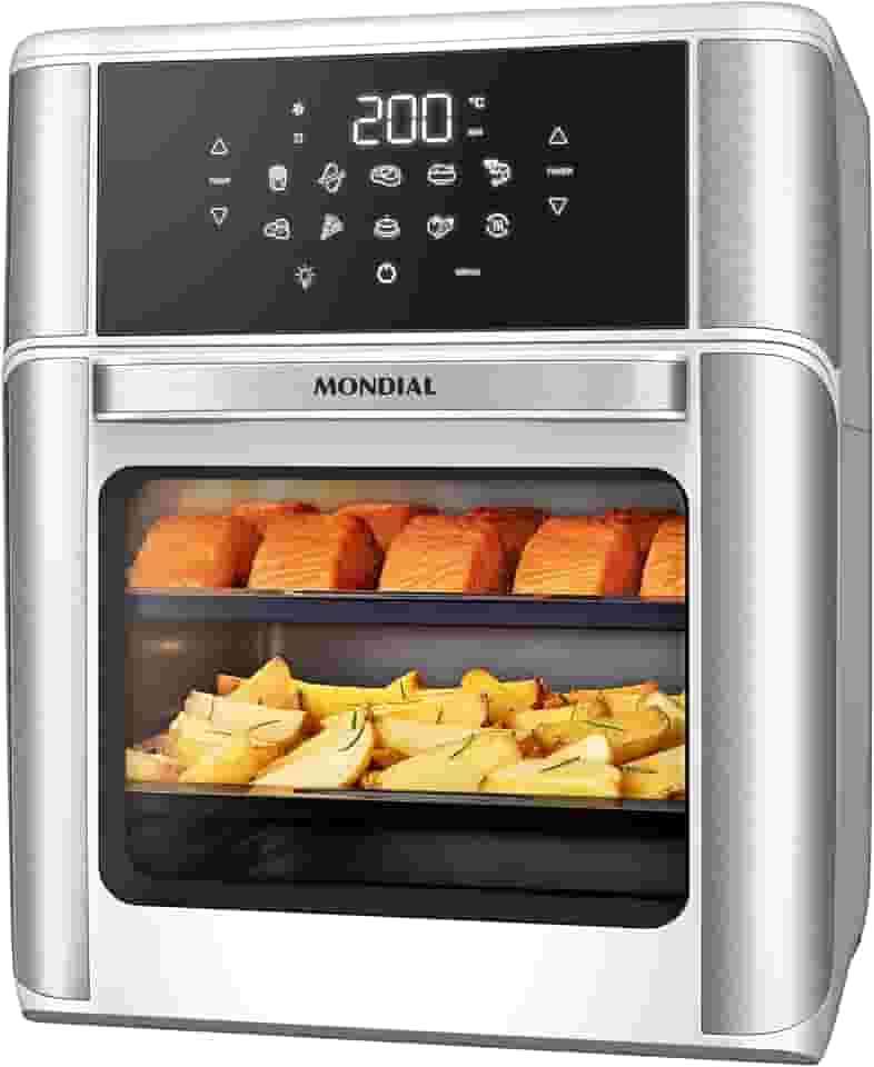 MONDIAL Fritadeira Air Fryer Forno Oven 12L, Branco/Inox, 2000W, 127V - AFON-12L-WI