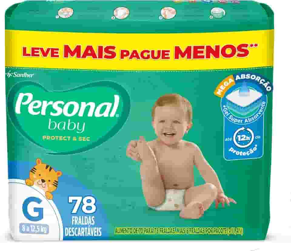 Fralda Personal Baby Protect & Sec Grande Promo - 78 Unidades