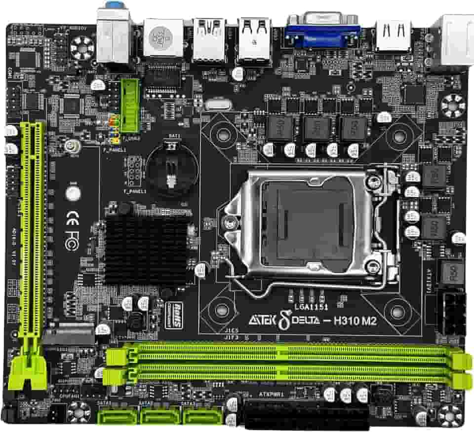 Placa Mãe LGA 1151 32GB RAM DDR4 Intel H310 3 portas SATA 3.0 e 1 para SSD M.2 Micro-ATX USB 3.0 HDMI e Ethernet Gigabit