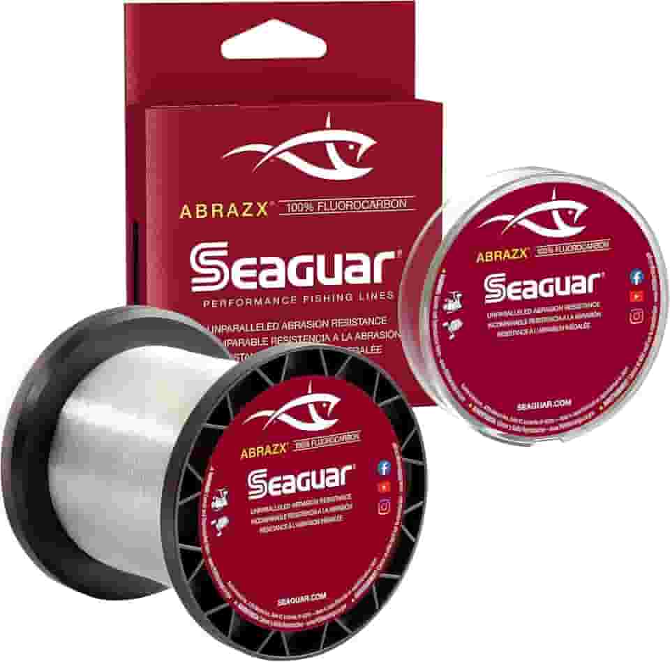 Linha de pesca Seaguar AbrazX, resistente à abrasão, 100% fluorocarbono premium, praticamente invisível