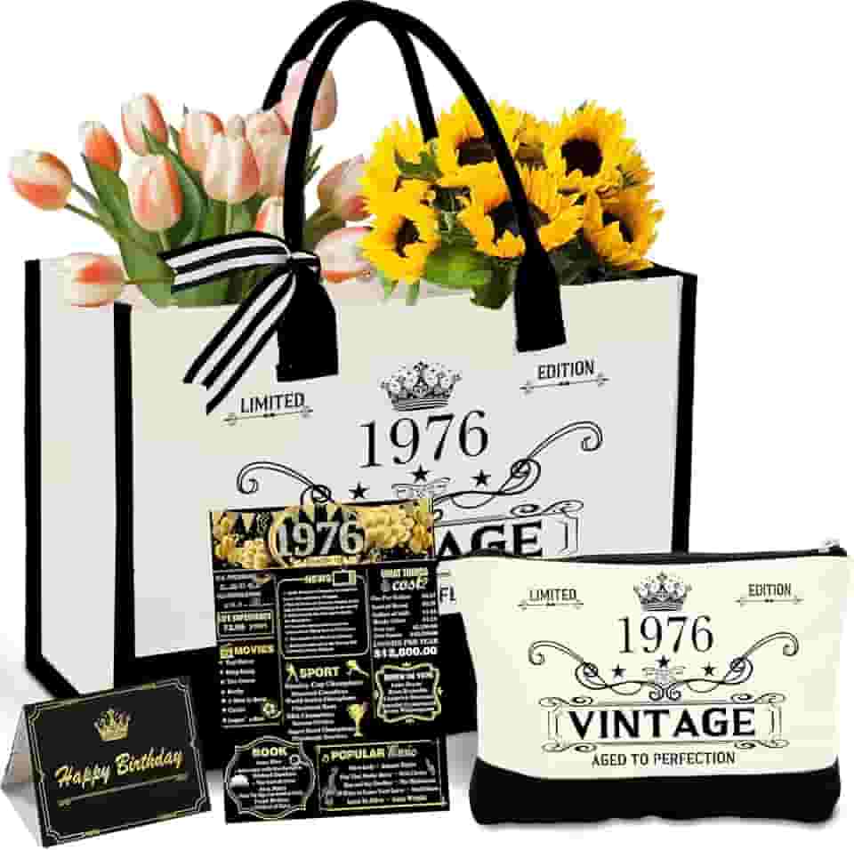 Presente de aniversário para mulheres sacola de lona personalizada 50 60 70 anos presentes para mulheres