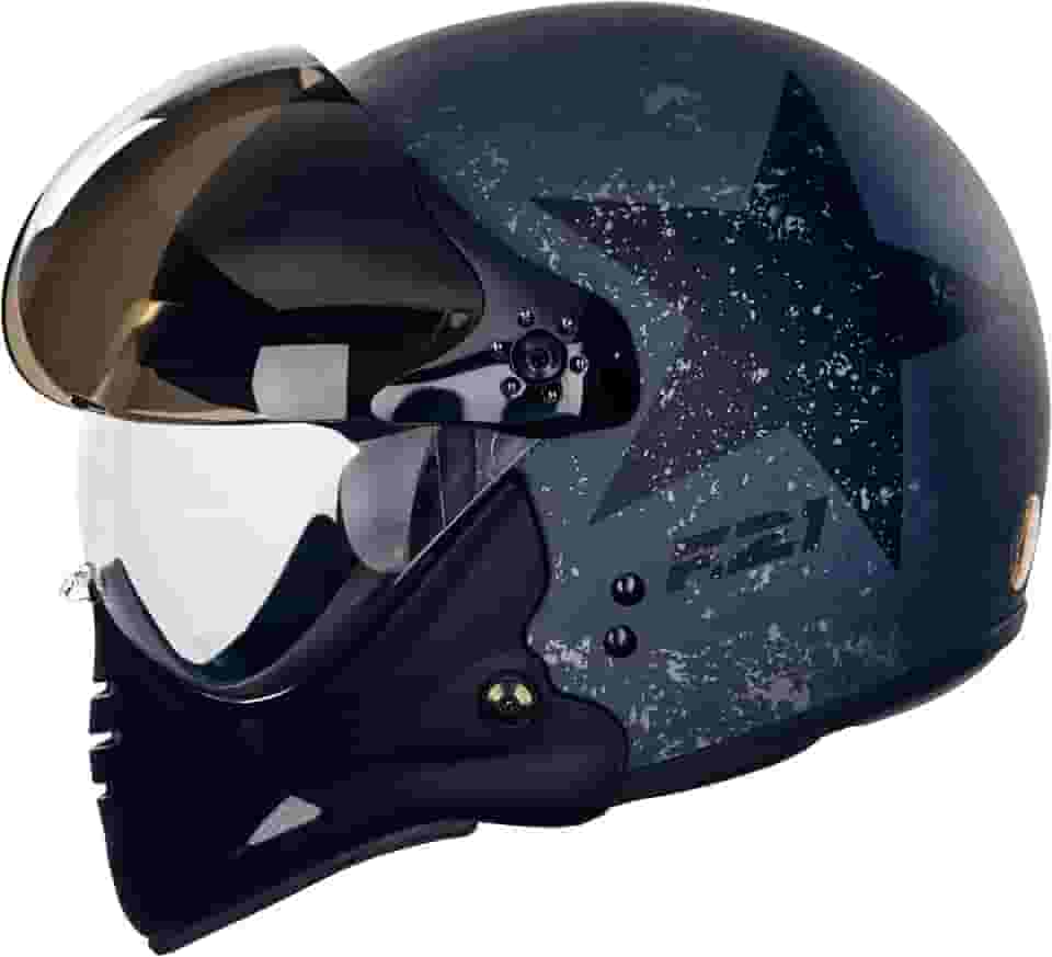 Capacete Aberto Moto Peels F-21 Old Tank Preto Chumbo Fosco/Preto 60
