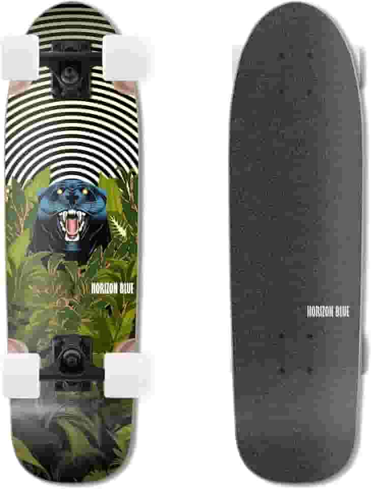 HORIZON BLUE Dinghy Classic Cruiser Skateboard Complete - 28.5" Lightweight Commuter/Soft 63mm Wheels & Maple Deck