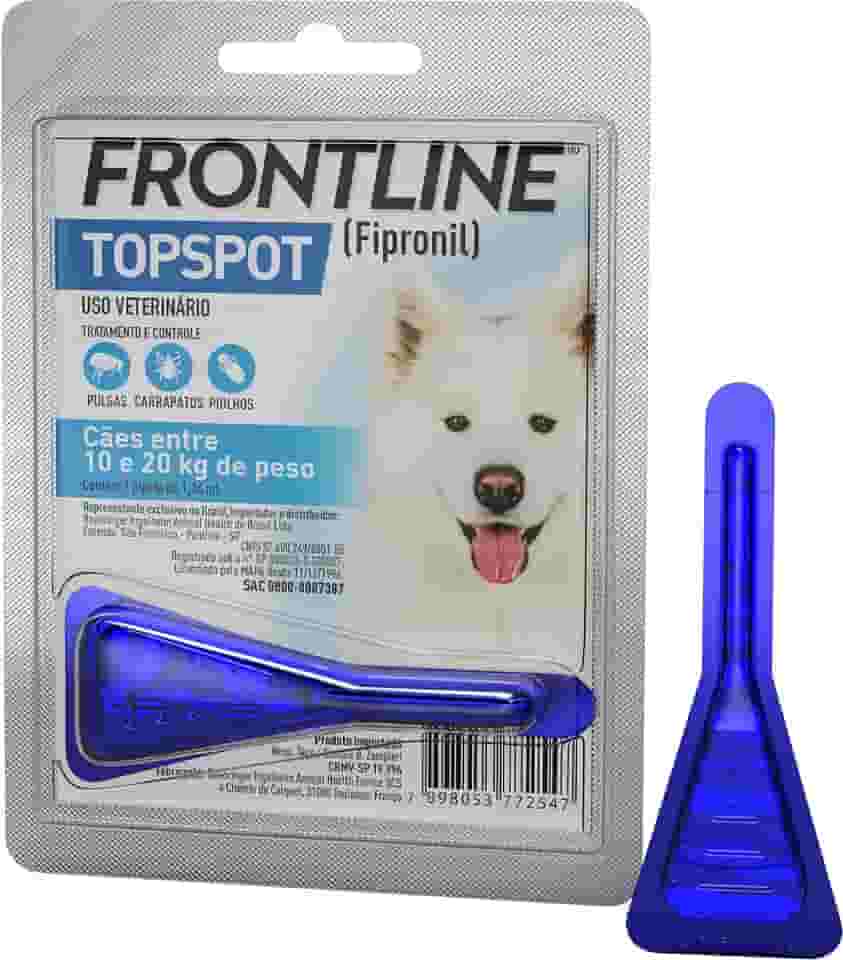 Frontline Antipulgas e Carrapatos Topspot para Cães de 10 a 20kg, azul