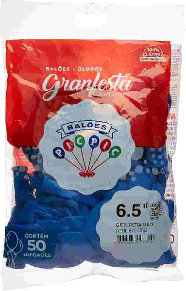 Balão Gran Festa N.065 Azul Escuro, Pacote com 50, Riberball