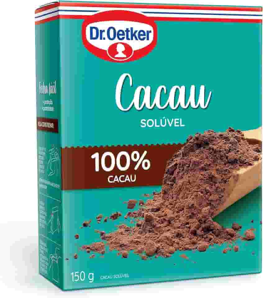 Dr. Oetker Cacau em Pó Solúvel, 100% Cacau, Para Saborosas Receitas de Bolos, Tortas, Brigadeiros e Sobremesas com Chocolate, 150g
