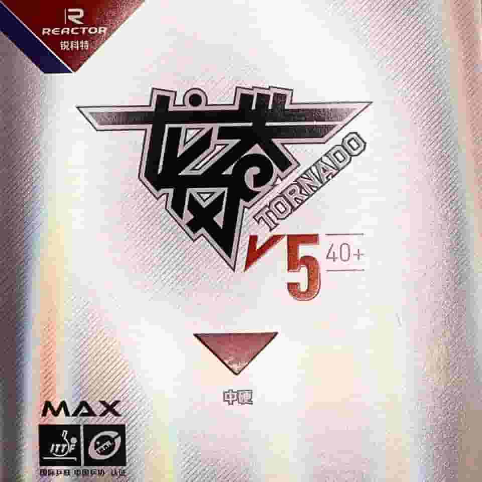 Borracha Reactor Tornado V5 para Tênis de Mesa, 2,1mm, Alta Velocidade, Aprovada ITTF