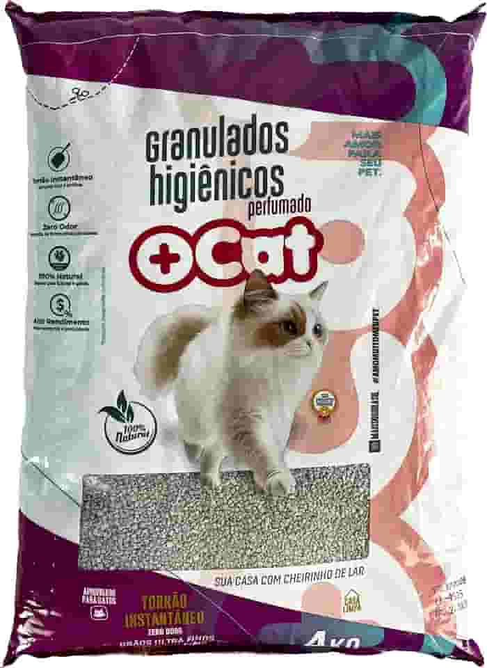 Areia Sanitária Bentonita Mais Cat 4kg, Granulado Higiênico Premium para Gatos 100% Natural (5, Perfumada)