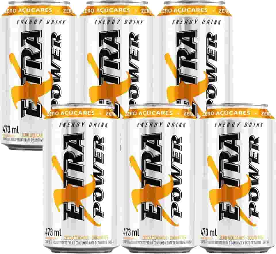 Energético Extra Power 473 ml Zero Açúcar – Pack com 6 Unidades