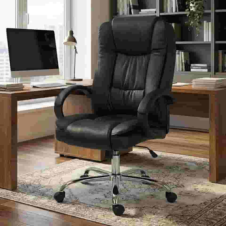 Cadeira De Escritório Presidente Executiva Diretor Premium Couro Estofada Mola Luxo