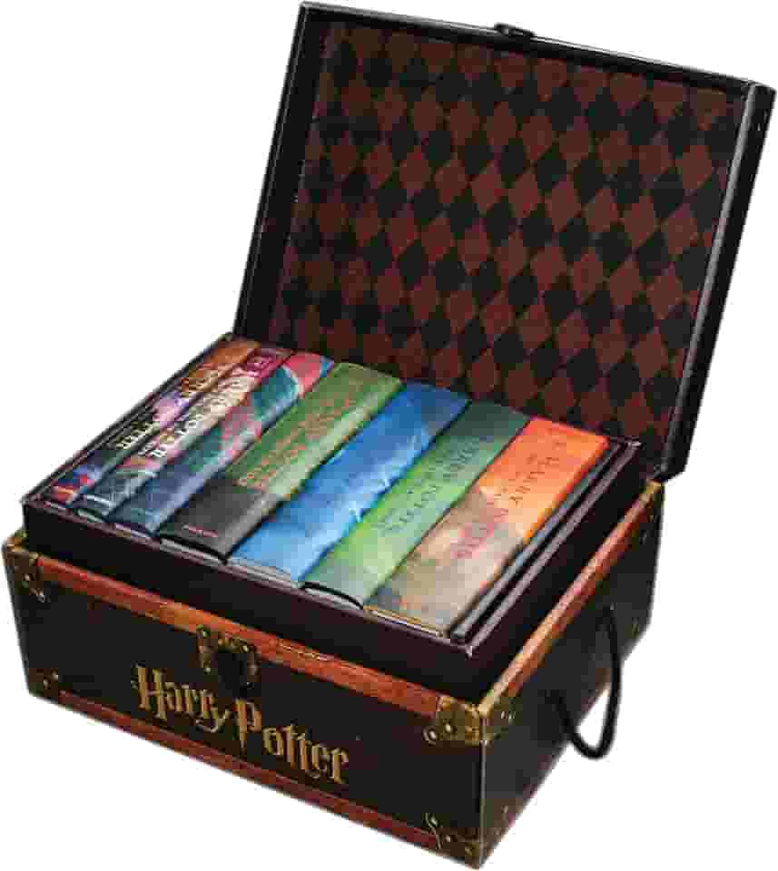 Harry Potter Hardcover Boxed Set: Books 1-7 (Trunk): Housed in a Collectible Trunk-like Box With Sturdy Handles, Lockable Lid, and Bonus Decorative Stickers