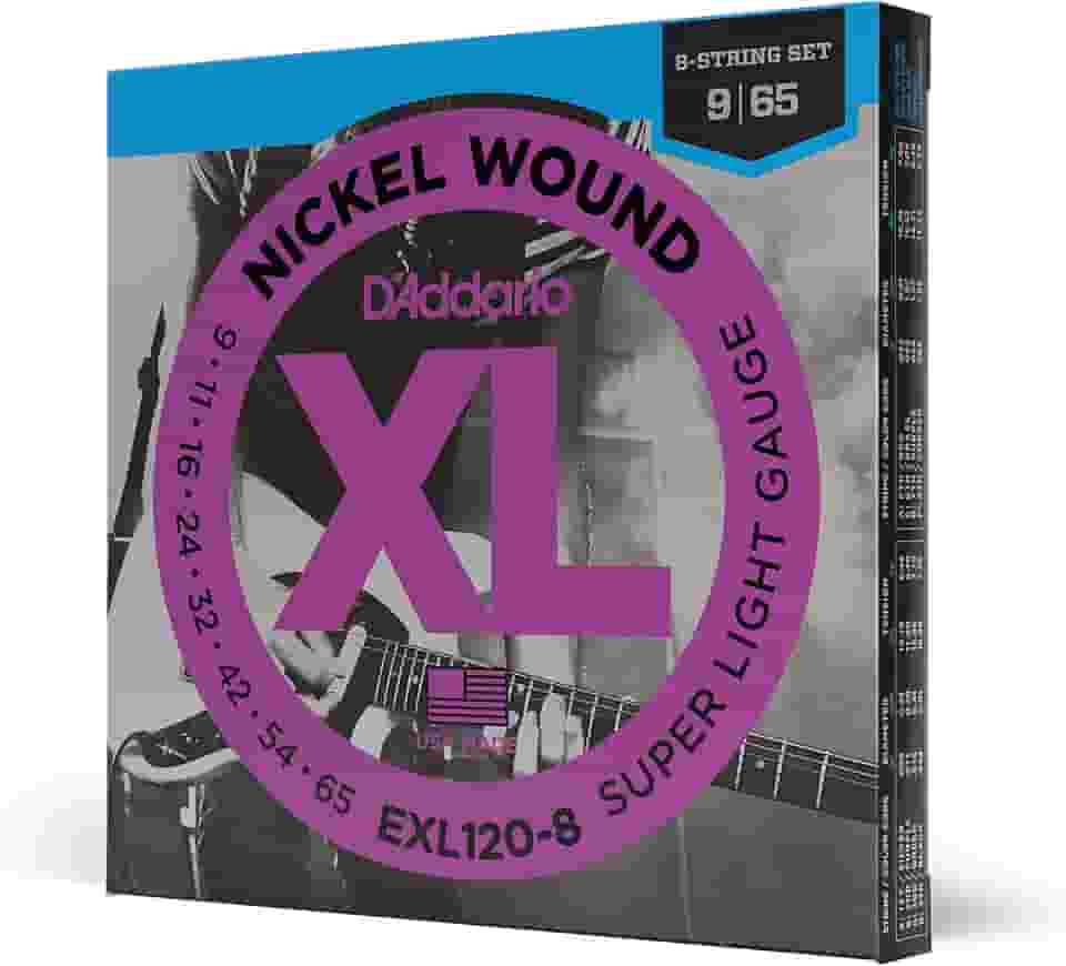 Encordoamento Para Guitarra 8 Cordas .009-.065 D'Addario XL Nickel Wound EXL120-8