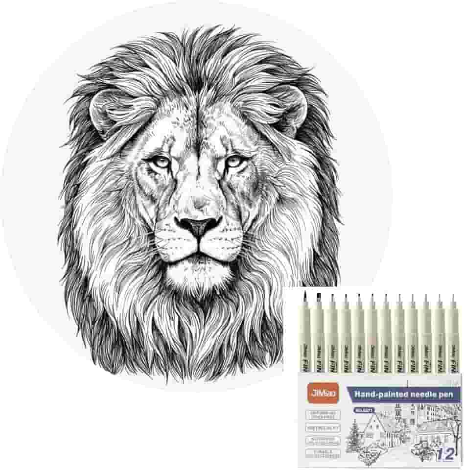 Conjunto de 12 Canetas Nanquim Profissionais, Pontas Diferentes 0.2-3.0mm, à Prova D'água, para Mangá, Desenho Técnico, Lettering e Caligrafia