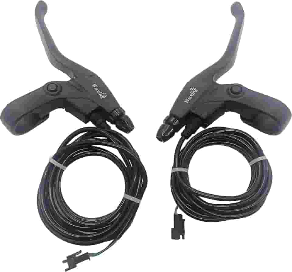 Alavanca de freio E-Bike, punhos de freio para bicicleta elétrica ou scooter E, acessórios Ebike cortam energia quando freios peças de ebike (suporte de fio pequeno)