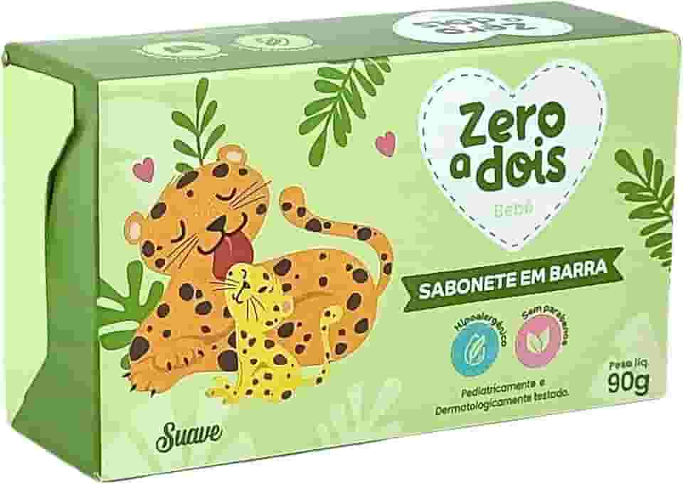 Zero a Dois, Sabonete em Barra para Bebês, Aroma Suave, 90g