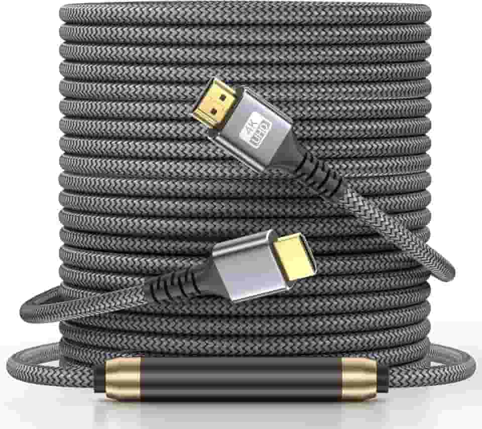 Cabo HDMI 4K HDMI de alta velocidade de 30,5 m para HDMI 4K a 60 Hz 3D ARC conector banhado a ouro Ethernet áudio vídeo retorno HDMI para monitor de TV UHD, laptop, Xbox PS4/PS5 Roku TV, etc