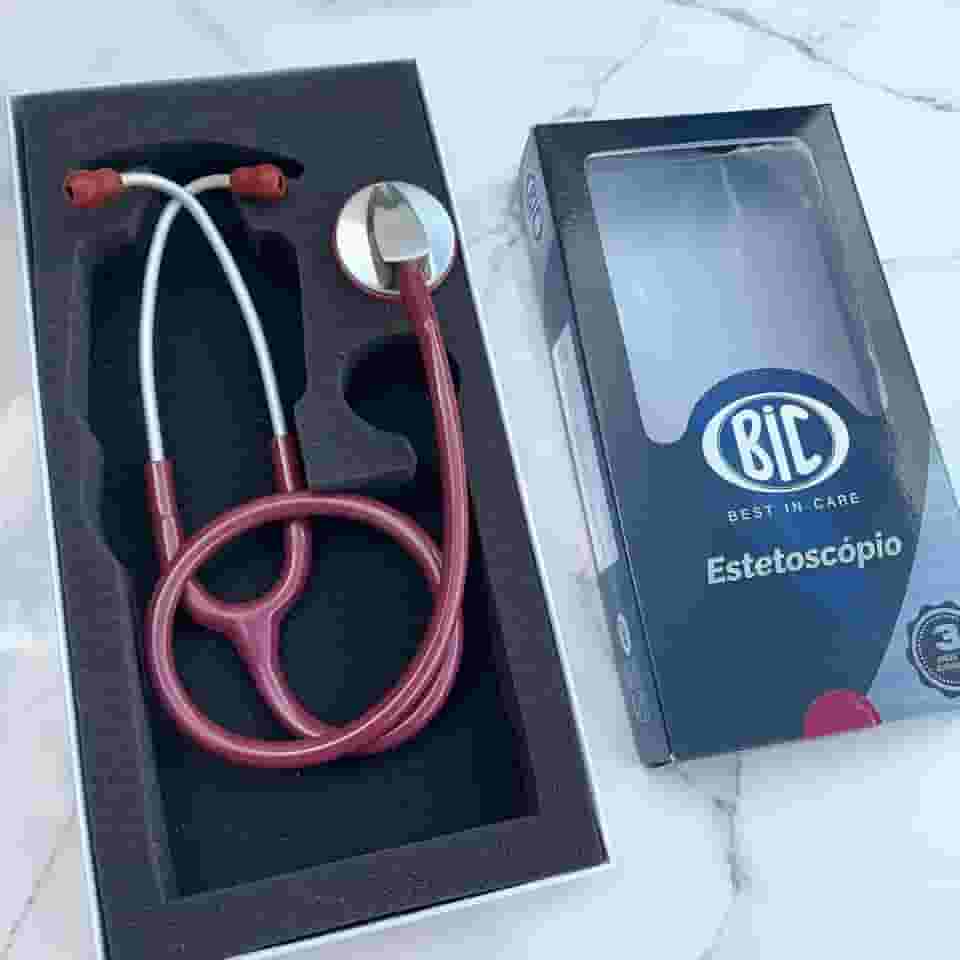Estetoscópio Adulto Unisson Standard Vinho BIC - Ideal para Estudantes Enfermagem e Veterinária