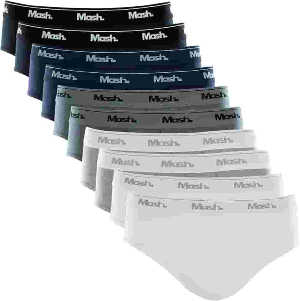 Kit 10 Cuecas Slip Algodão Cotton Hipoalergênica Masculino Mash