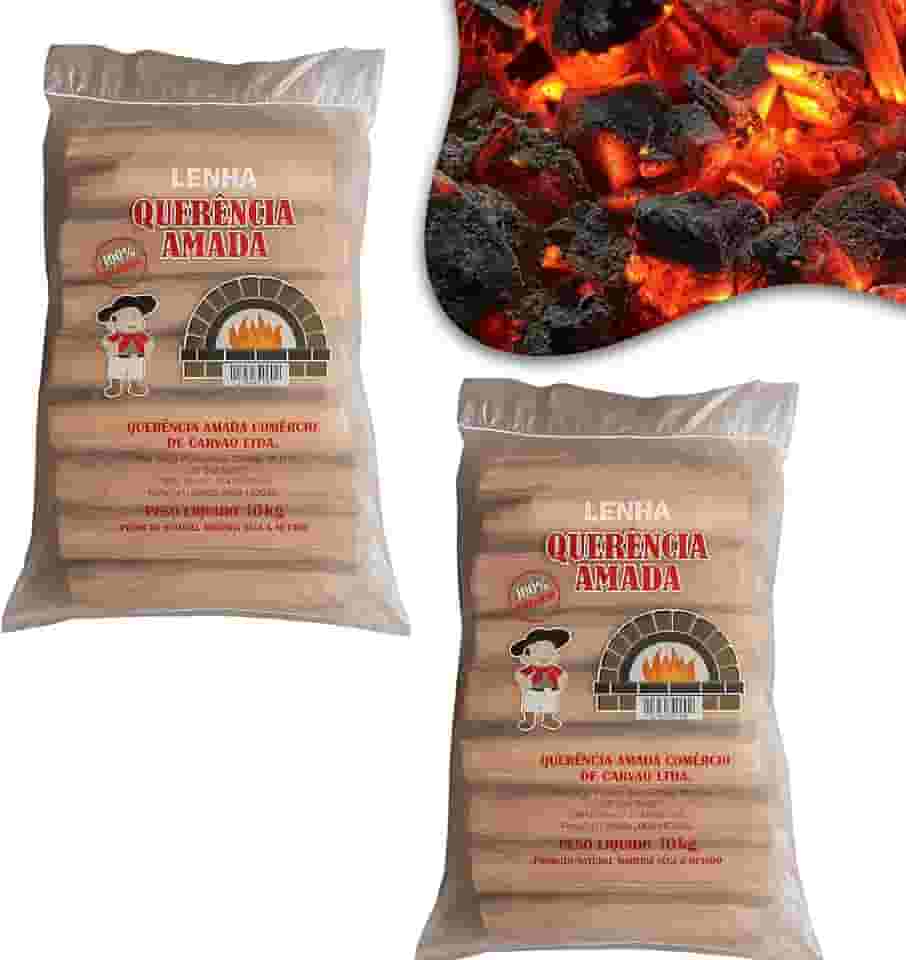 Kit Lenha Eucalipto 2 Pacotes 10kg Cada Forno Pizza Churrasco