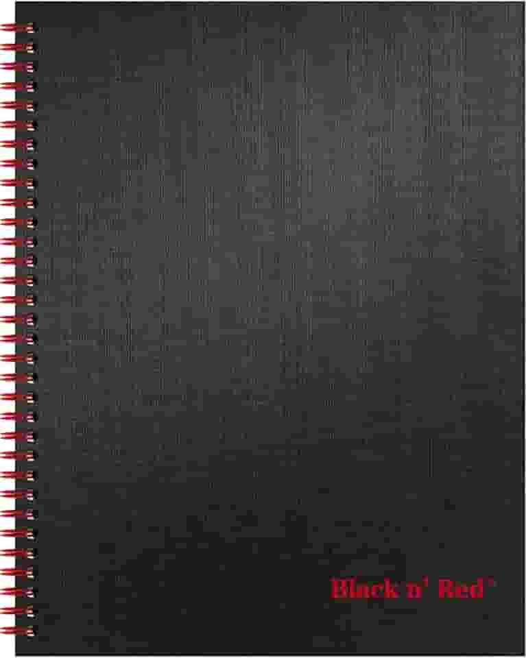 Black n' Red Caderno, diário de negócios, 28 x 21 cm, 70 folhas, pautado, papel óptico, aplicativo de scribzee, capa dura, encadernado com fio, preto (K67030)