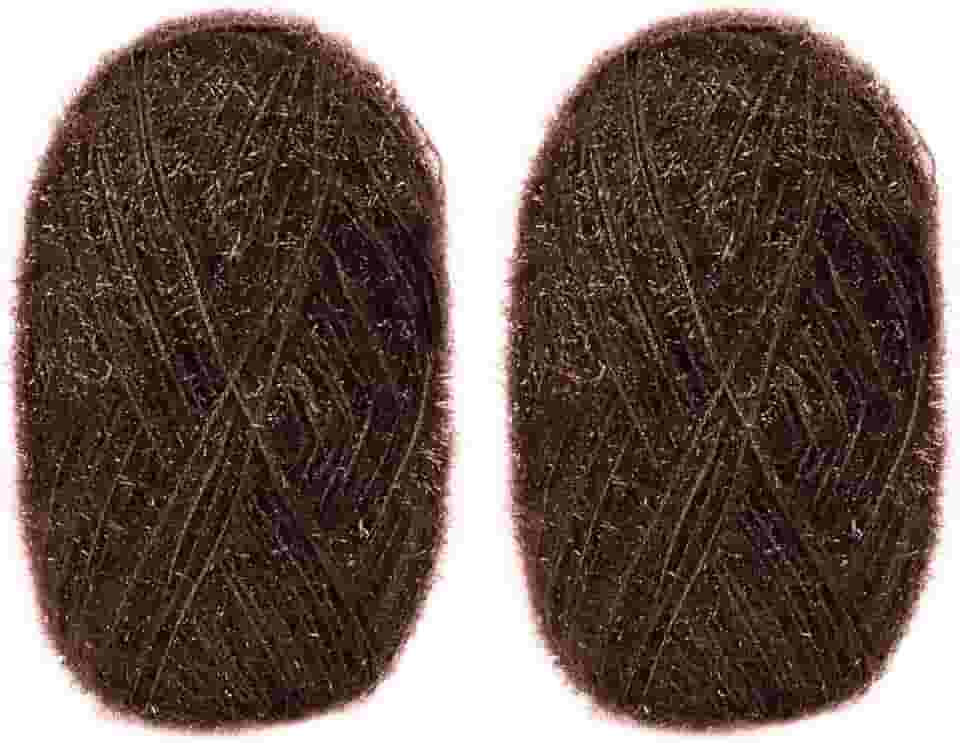 CAMAL Fio de poliéster para panos de prato para suprimentos de crochê, fio de tricô colorido brilhante para panos de prato, artesanato DIY, 2 pacotes 109 jardas por novelo (café)